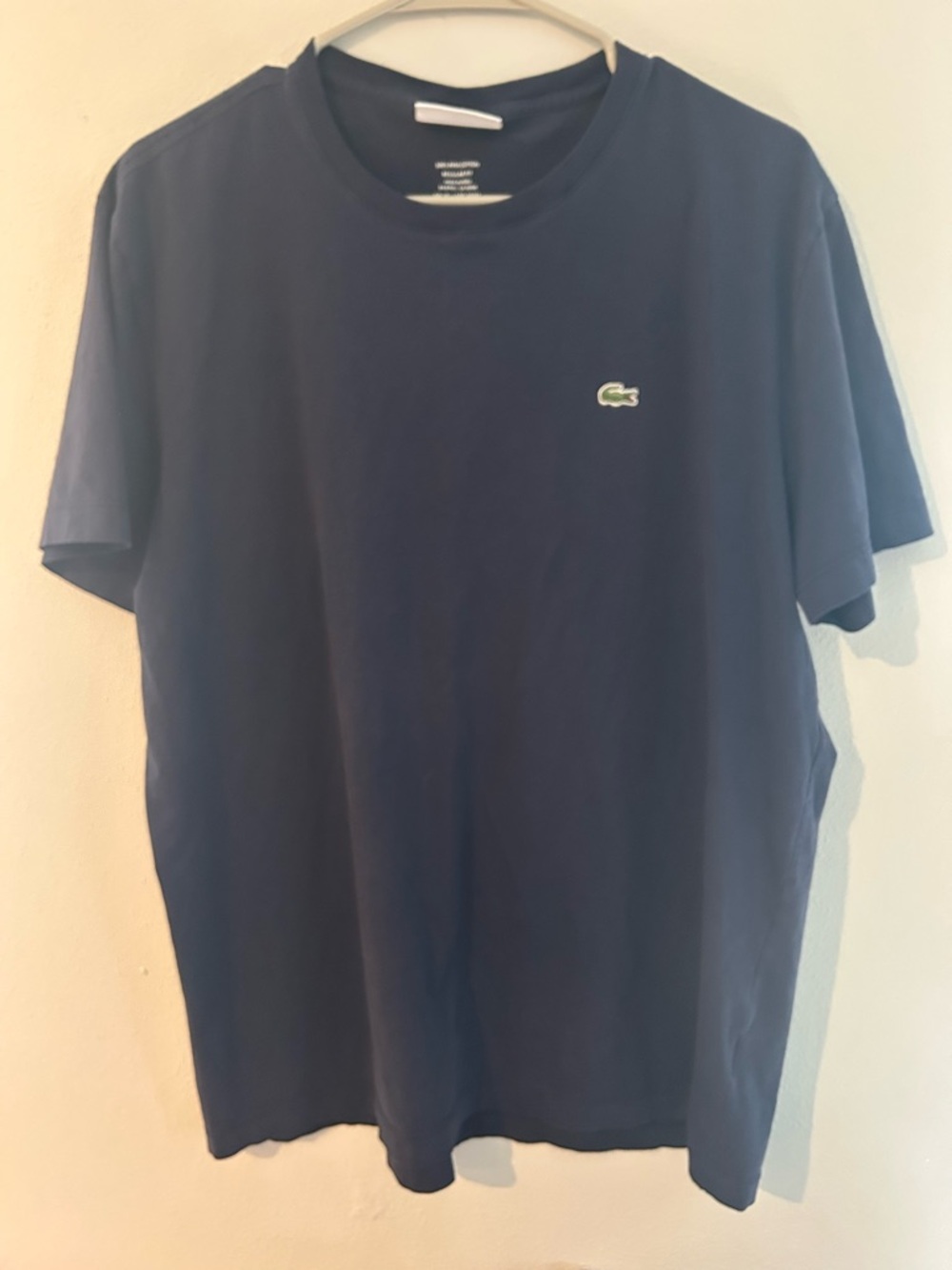 Lacoste Navy Short-Sleeve Crew T-Shirt with Crocodile Logo